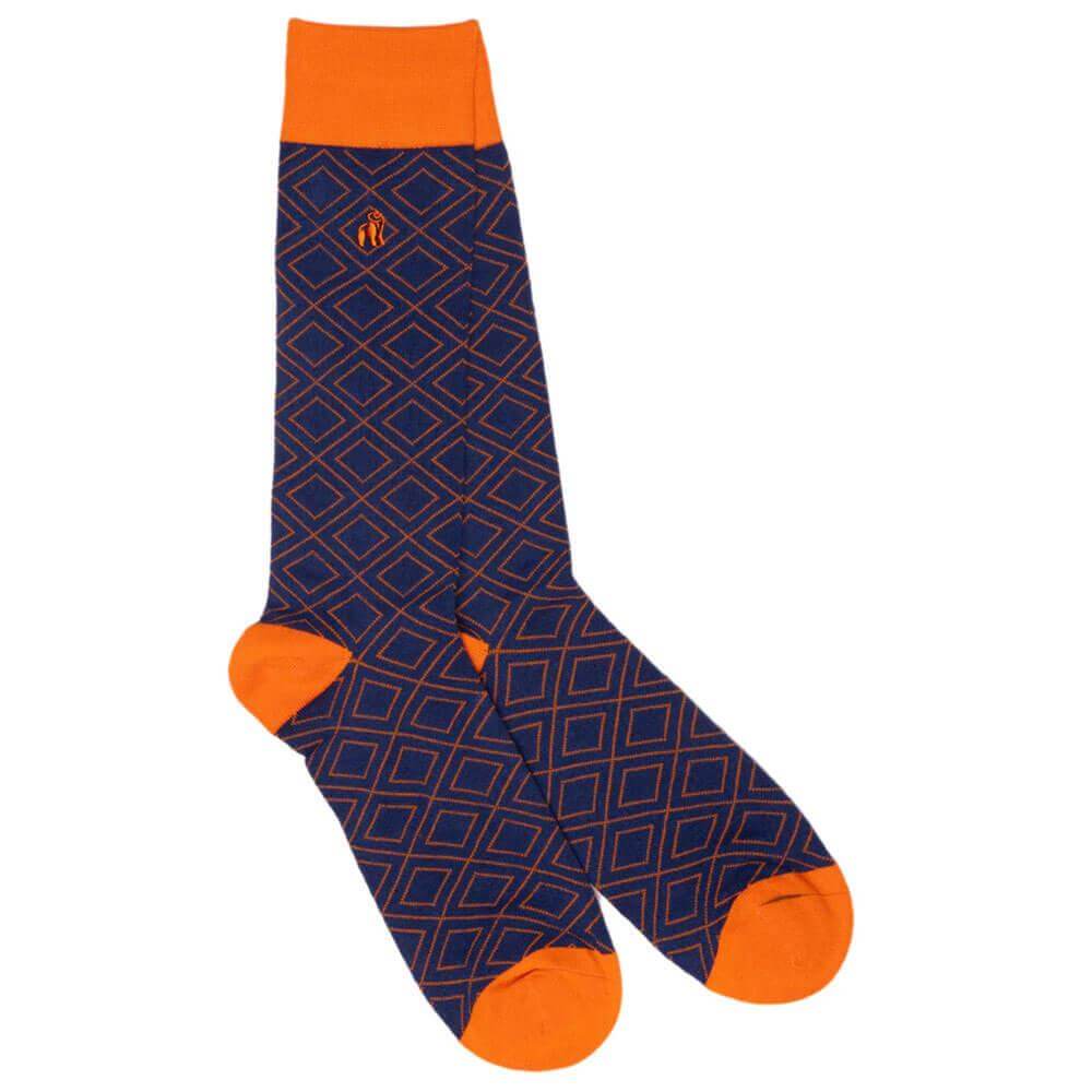 Swole Panda Orange Diamond Socks